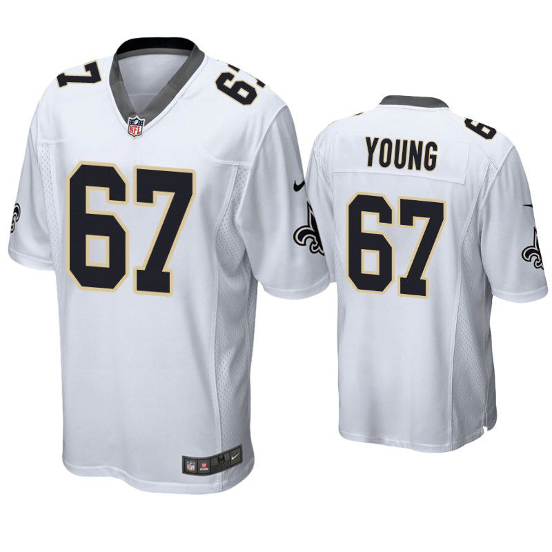 Men New Orleans Saints #67 Landon Young Nike White Game NFL Jersey->new orleans saints->NFL Jersey